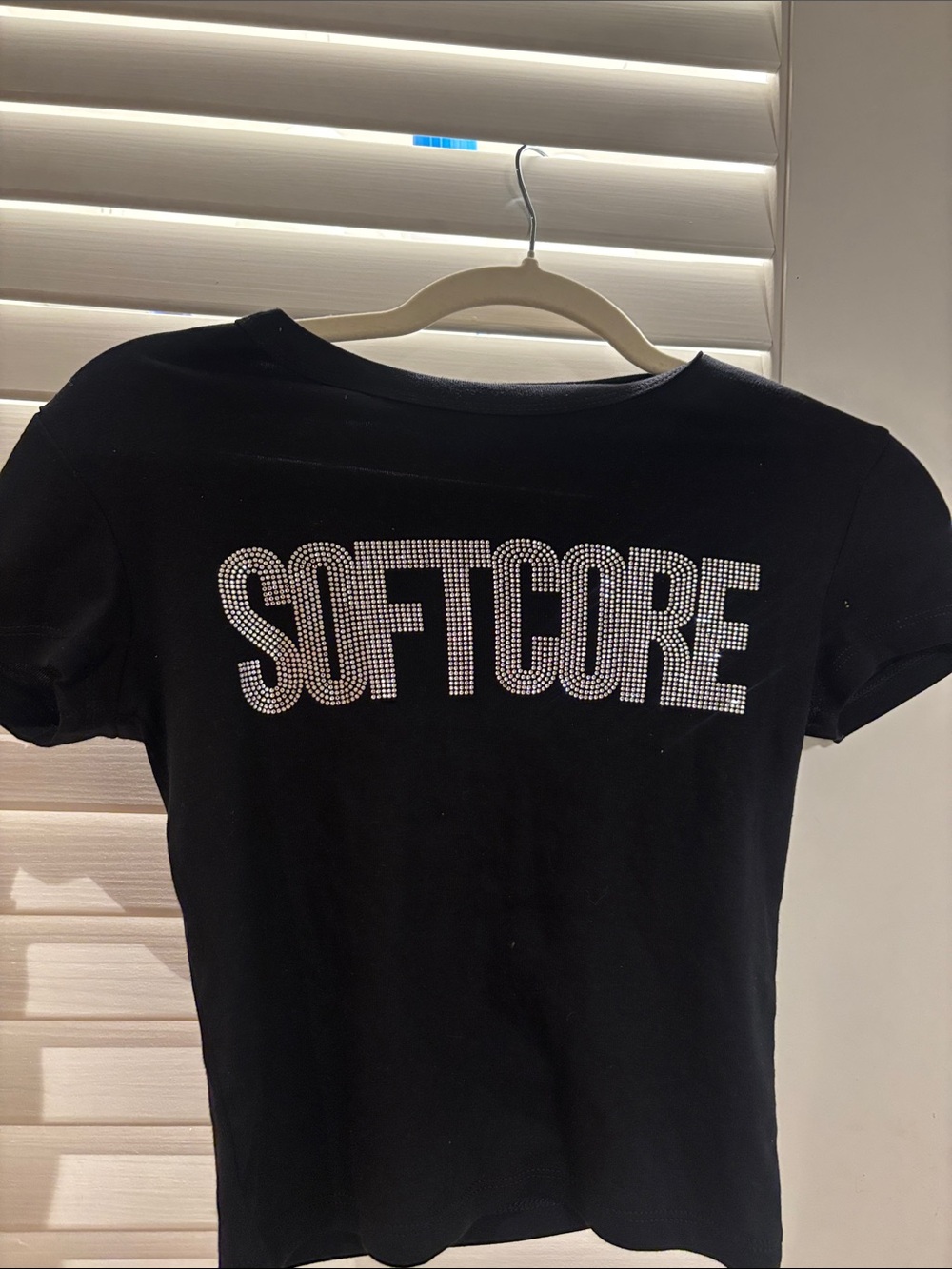 Girls' Black 'SOFTCORE' Rhinestone Tee
